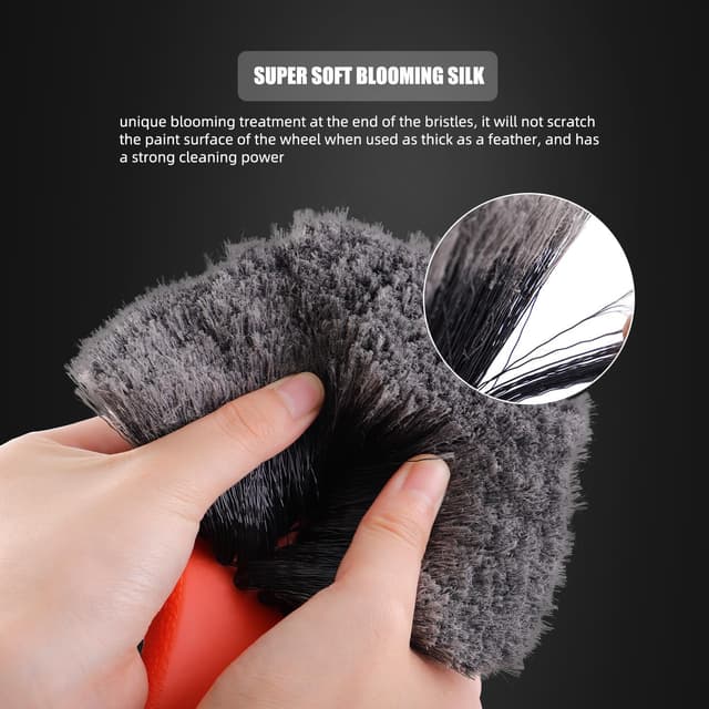 Thumbnail 4 de SPTA 8Pcs Wheel & Tire Brush Car Detailing Kit with Easy Reach Rim Brushes and Microfiber Cloth