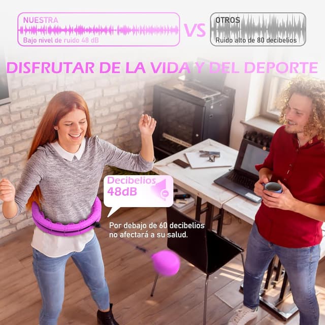Detalle 2 de JLoibao Smart Hula Hoop Fitness 24 anillos