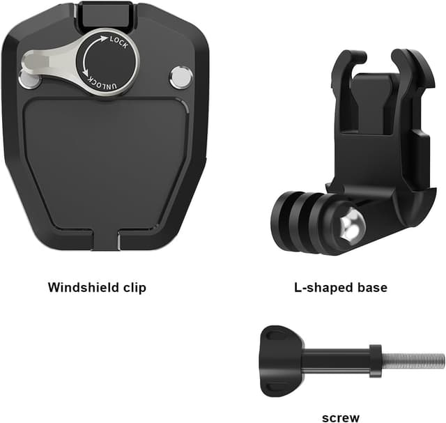 Thumbnail 6 de HoneTeek Motorcycle Windshield Clip Mount – CNC aluminium action camera holder for GoPro, Insta360 & DJI Osmo Action