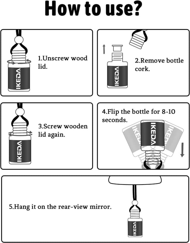 Detalle 2 de ikeda candle Ikeda Autoduft Duftbaum für Auto & Zuhause (Orange-new), 10 ml