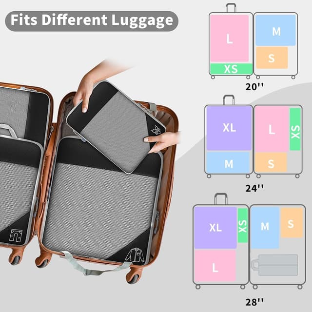 Thumbnail 5 de Organisateur valise Lot de 6, compression 50%