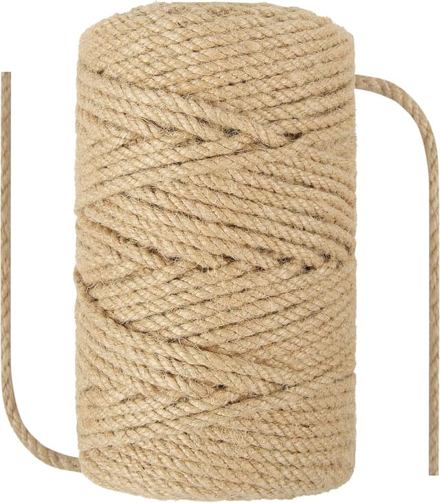 Detalle de NorthPada 1/4 in (6 mm) Natural Sisal Hemp Rope Twine, 328 Ft (100 Meters) — Heavy-Duty for Cat Scratchers, Outdoor Use & DIY