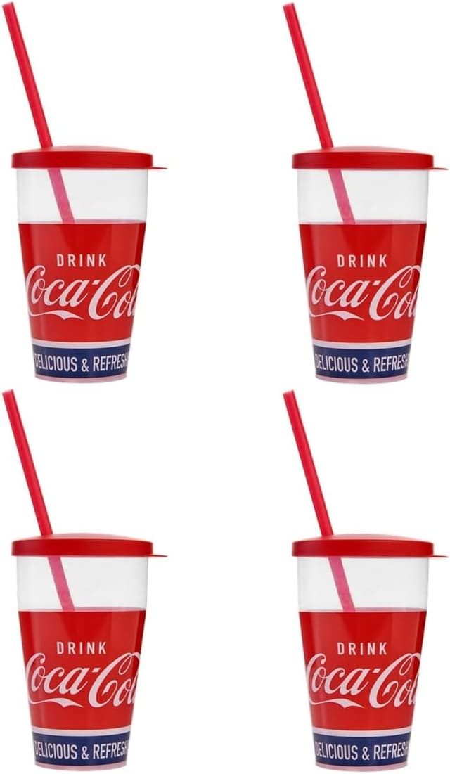 Detalle de Snips Vasos Coca-Cola 0,5 L con pajita 4 piezas