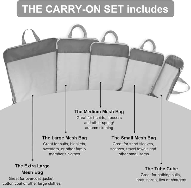 Detalle 1 de Compression packing cubes set of 5