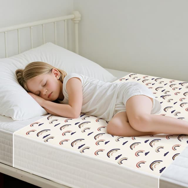 Detalle de Aolso Wickelunterlage Baby & Töpfchentrainingsmatratze (86 x 91 cm), wasserdicht, atmungsaktiv und waschbar