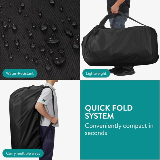 Detalle de Navaris Gate Check Transport Bag for Baby Seat (Waterproof 210D) – Black, 114 x 53 x 35cm