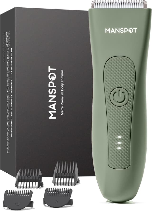 Detalle de MANSPOT Body Trimmer Men – Electric manscape shaver with hypoallergenic ceramic blade (IPX7)
