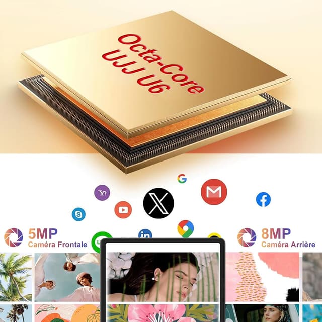 Thumbnail 4 de Android 15 Tablette 10 Pouces 30Go RAM 64Go ROM