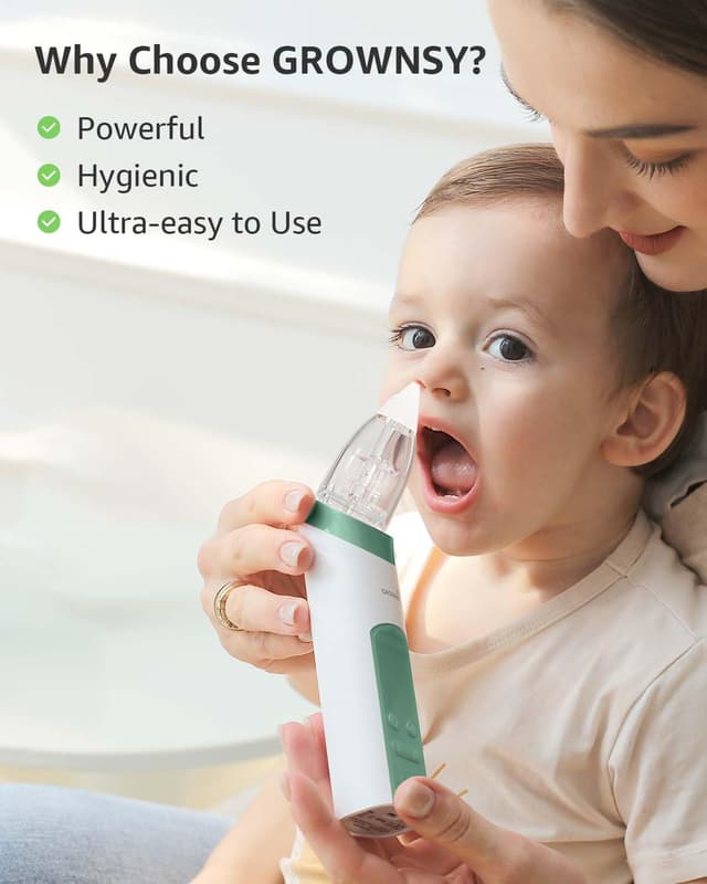 Detalle de GROWNSY Nasal Aspirator for Baby, Electric 3 tips
