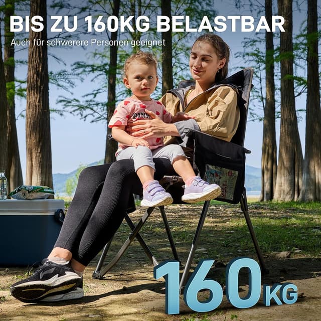 Thumbnail 6 de EVER ADVANCED Campingstuhl 160 kg faltbar