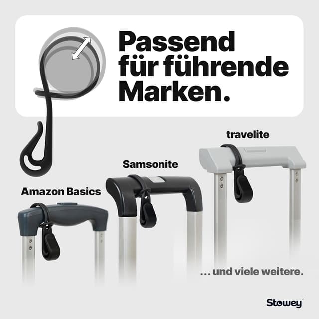 Detalle 2 de Reise-Kofferhaken „Luggage Hook“ für Jacke & Tasche (4er-Set) – praktische Haken am Koffer