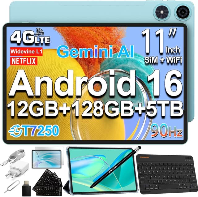 Detalle de TECLAST P50 Tablet Android 11" 90Hz con tastiera e pennino, Dual SIM 4G/5G WiFi, 12GB RAM e 128GB ROM