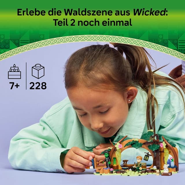 Detalle de LEGO Wicked 75687: Elphabas Versteck – Wald-Bauset mit 2 Minifiguren und Tierfiguren