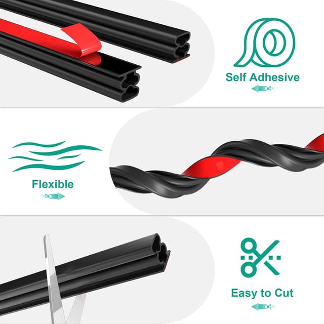 Thumbnail 4 de Jobon Draft Excluder for Doors: Thickened Weather Stripping (6M) 🚪