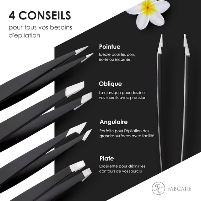 Thumbnail 4 de FABCARE Kit pinces à sourcils 4 pcs ✂