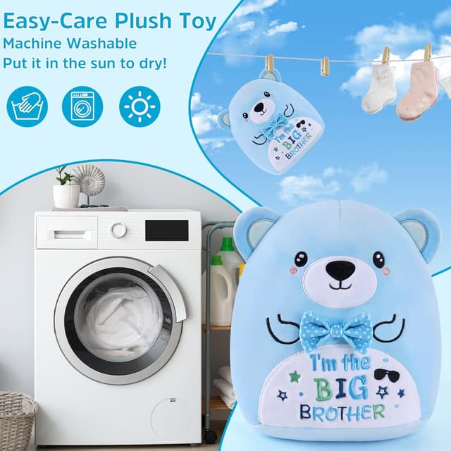 Detalle de CozDazz Big Brother Bear 8-inch Blue Plush Teddy (I’m the Big Brother) stuffed gift