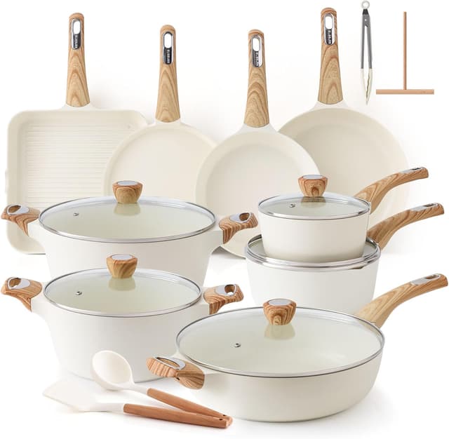 Detalle de SENSARTE Ceramic Cookware Set 26-Piece