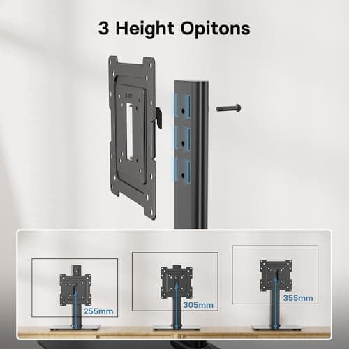 Thumbnail 1 de BONTEC Soporte TV Pie para Pantallas de 23-42 Pulgadas LCD/LED/OLED Plasma y Curva, Soporte Pie TV Mesa Universal con Rotación y Altura Ajustable, hasta 45kg, Máx. VESA 200x200mm