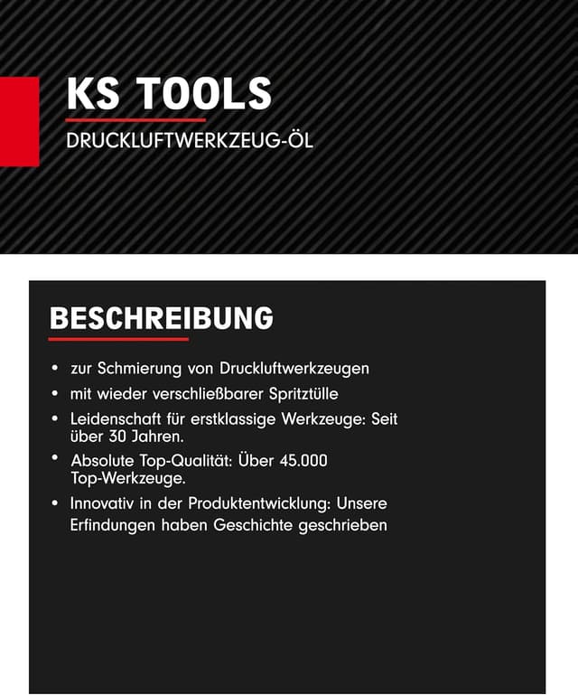 Thumbnail 4 de KS TOOLS Druckluftwerkzeug-Öl 1000 ml