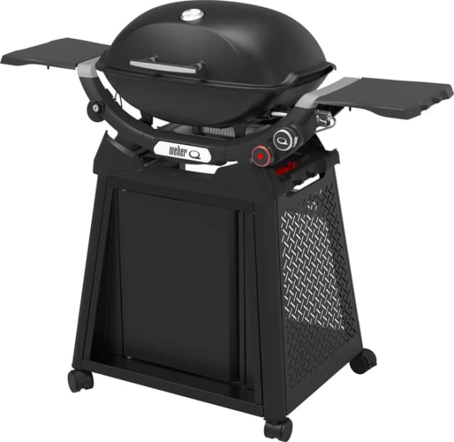 Detalle de Weber Q2800N+ Gasgrill mit Untergestell – für bis zu zwölf Personen in angenehmer Arbeitshöhe