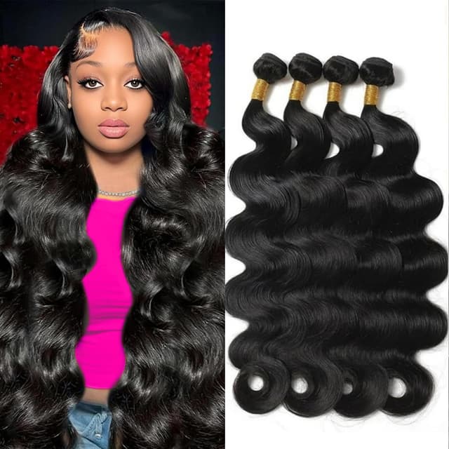 Thumbnail 6 de 12A Human Hair Bundles Brazilian Virgin Body Wave (18/20/22/24 Inch) — 4 Bundle Set