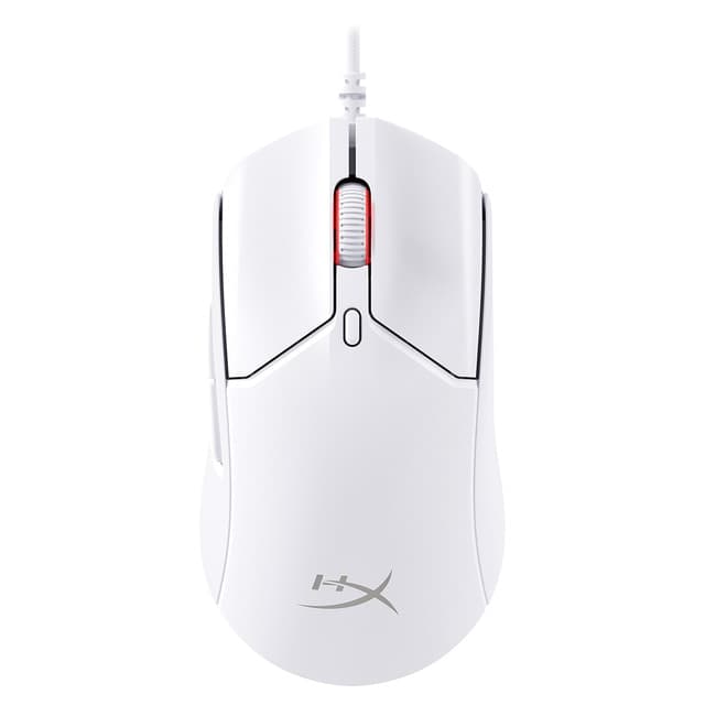 Detalle de HyperX Pulsefire Haste 2 blanco — ratón gaming con cable