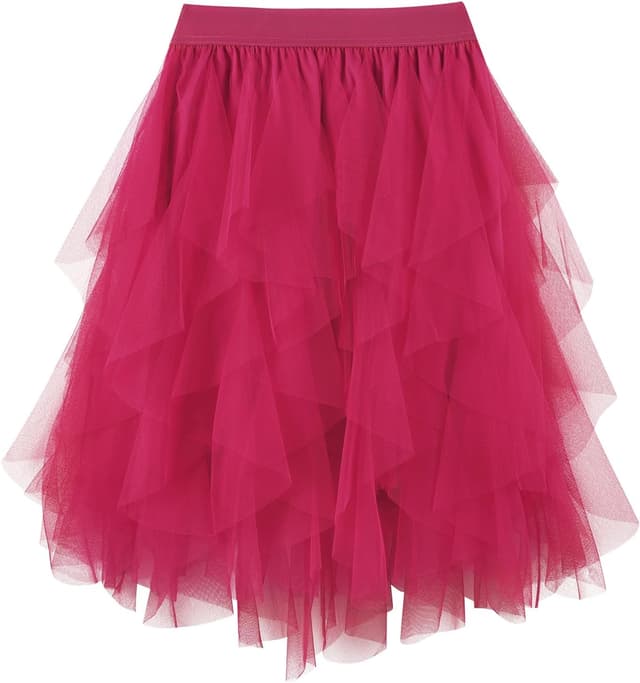 Thumbnail 6 de TRIWORKS Tulle Skirt for Women – Irregular Elastic High Waist Layered Midi Mesh Tutu