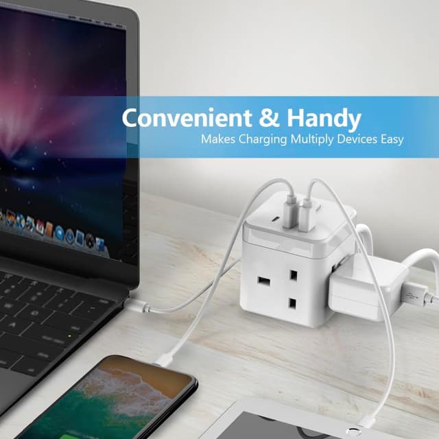 Thumbnail 6 de JSVER Cube Extension Lead 2m with USB ports 🔌