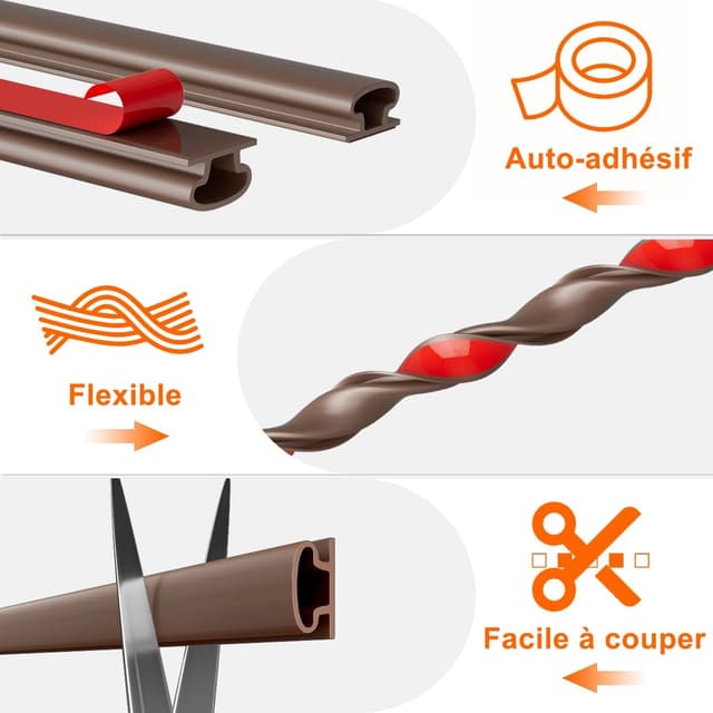 Thumbnail 1 de Joint porte-fenêtre Type D TPE autocollant 7 m 🏠