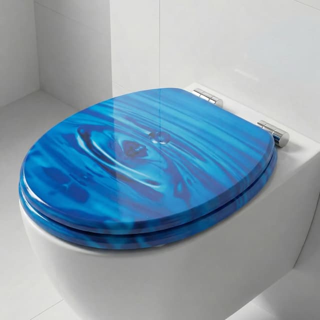 Detalle 2 de SINOBATH WC Sitz mit Absenkautomatik und antibakterieller Nano-Versiegelung (Navy blau)