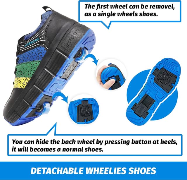 Detalle 2 de HOVERKICKES LED Roller Skate Shoes for Kids with Detachable Wheels (Rechargeable Flashing Sneakers)