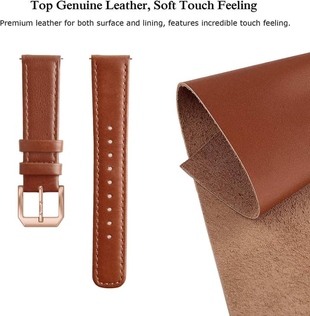 Detalle de EDIMENS genuine leather strap (20mm) for Samsung Galaxy Watch 7/6 Classic 43mm & 47mm / Watch 5 Pro