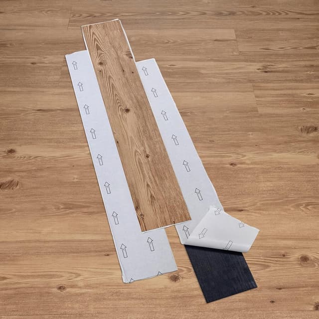 Detalle de FLOREXP Lino Peel and Stick Vinyl Flooring Tiles (Pink Brown Effect) – 2.0mm, 36 Pack, Waterproof