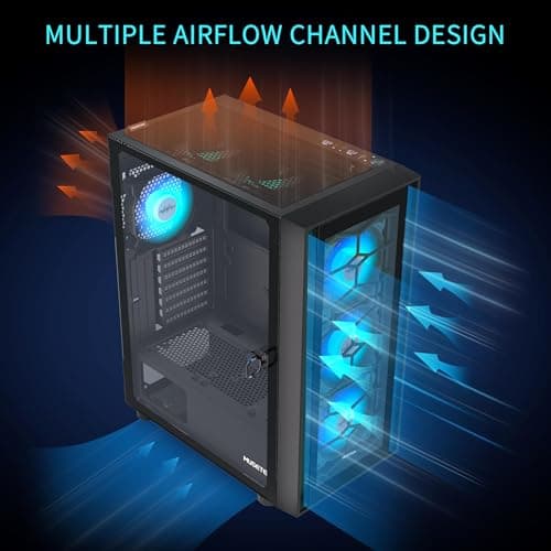 Detalle de MUSETEX Caja Gaming ATX con 6 Ventiladores ARGB🖥