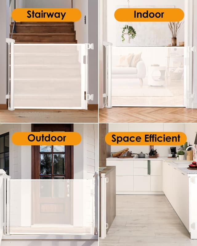 Detalle 2 de Retractable mesh stair gate 2 pack 140cm