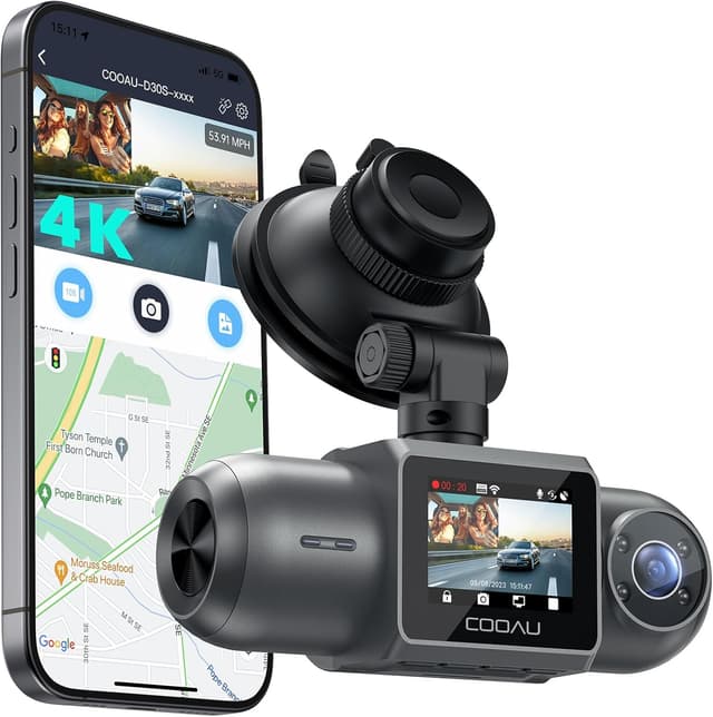 Detalle de COOAU D30S 4K Dash Cam with GPS