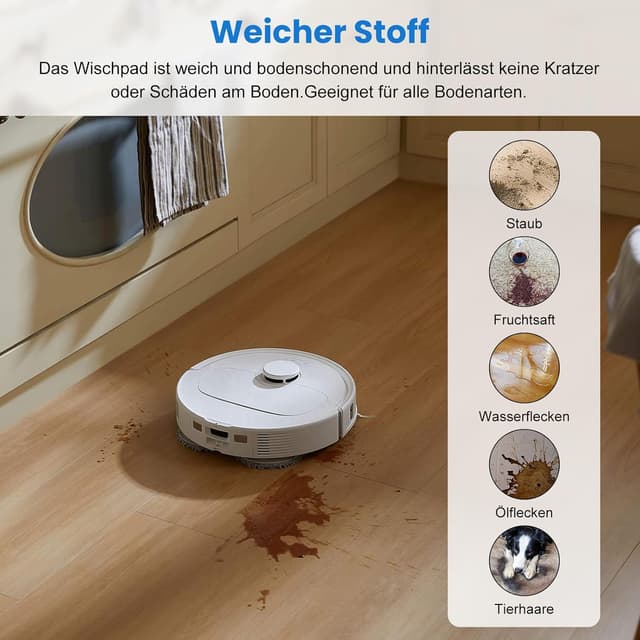 Detalle de Pure Realm 6er Zubehörset für Roborock Wischpads – passend für Saros 10R & Q Revo Modelle