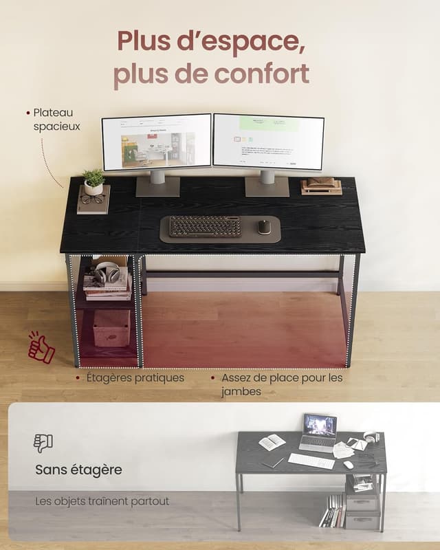 Detalle 2 de Bureau VASAGLE LWD055B02, 140 x 60 cm