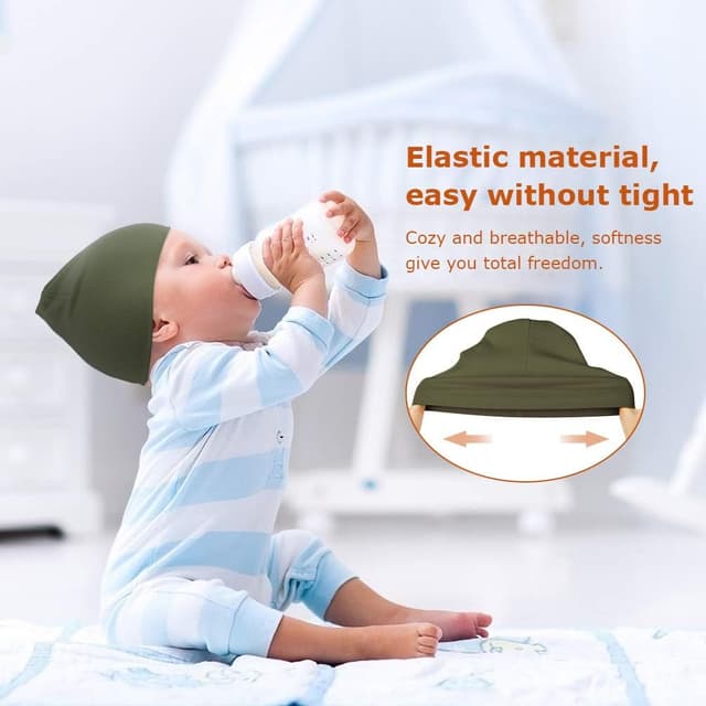 Detalle 2 de DRESHOW 6-piece baby beanie set for newborns to toddlers (knitted cotton blend)