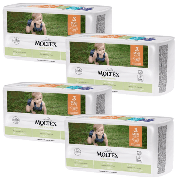 Detalle de Moltex Pure&Nature Pañales Talla 3 Midi (4-10 Kg) 🌿 224 uds