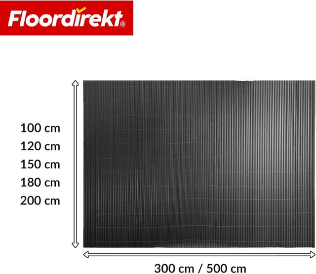 Detalle de Floordirekt PVC Sichtschutzmatte 100 x 300 cm in Grau – Wind- und Sichtschutz für Garten, Balkon & Terrasse