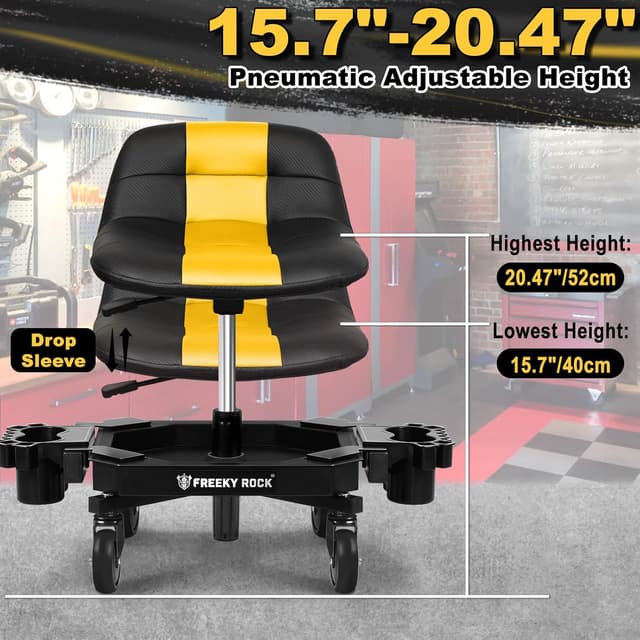 Thumbnail 1 de FREEKYROCK Rolling Stool with Wheels 400 lbs