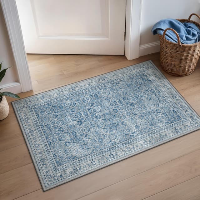 Thumbnail 6 de BEIMO Tapis de salon vintage lavable en machine antidérapant gris foncé 160x230 cm