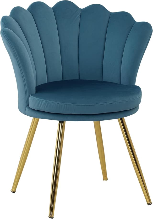 Detalle de HOMCOM Fauteuil Coquillage Bleu 67x64x77 cm