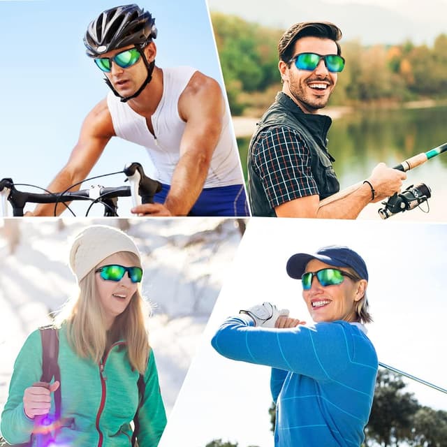 Thumbnail 6 de BONDDI Lunettes de Soleil Sport Polarisées TR90 incassables UV400 pour cyclisme, conduite, golf, ski et course