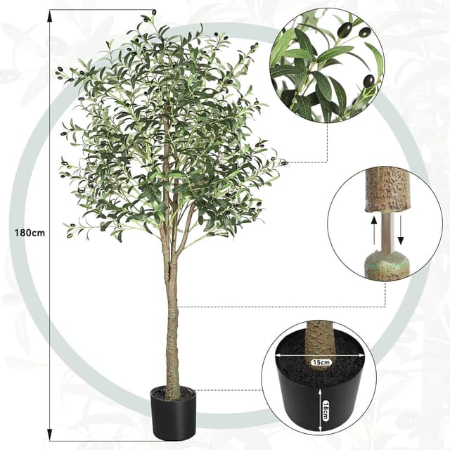 Thumbnail 5 de YOLEO 6FT Artificial Olive Tree 180cm