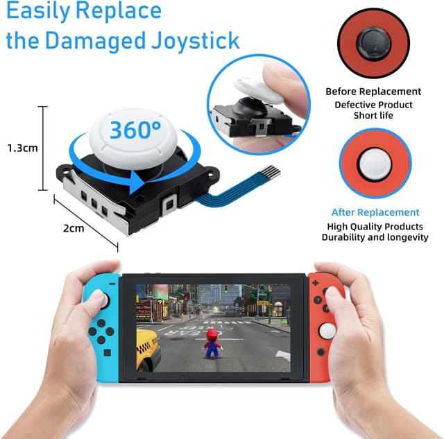 Detalle 1 de Mcbazel Switch Joycon Repuesto Joystick 3D con Herramientas 🛠