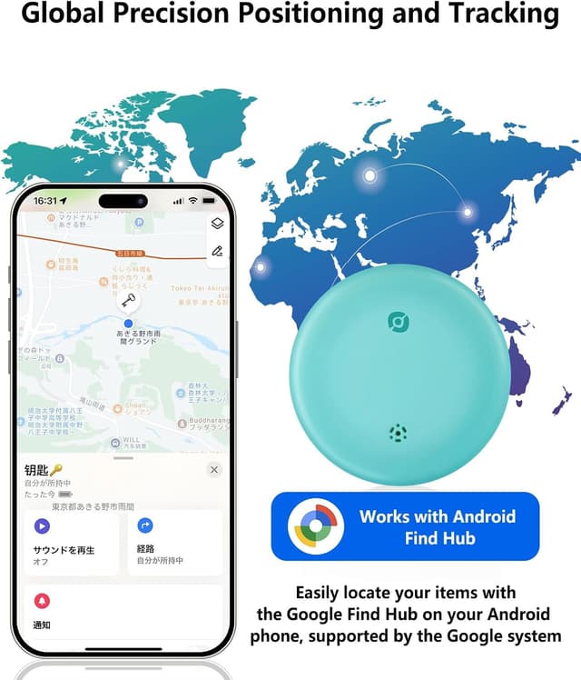 Detalle de HDCORBETTS Android Tracker Smart Tracker (2026) for Google Find My Device network – blue