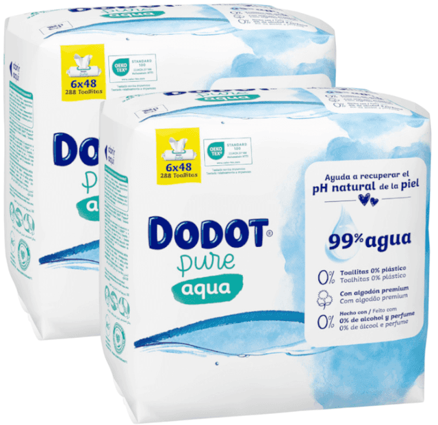 Imagen de Dodot Toallitas Pure Aqua 0% Plástico 12x48 uds 🧻 en OfertitasTOP