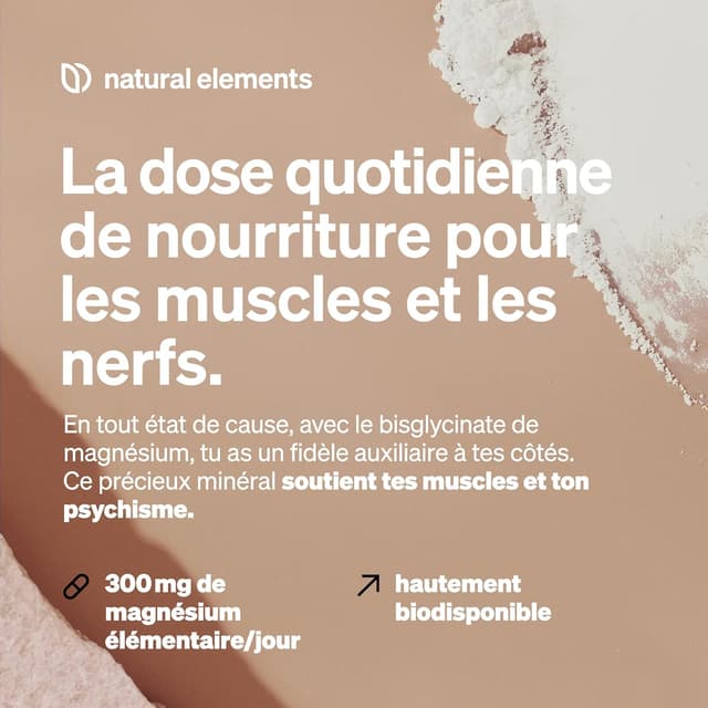 Detalle de Magnésium bisglycinate vegan — 300 mg de magnésium élémentaire par dose journalière (180 gélules)